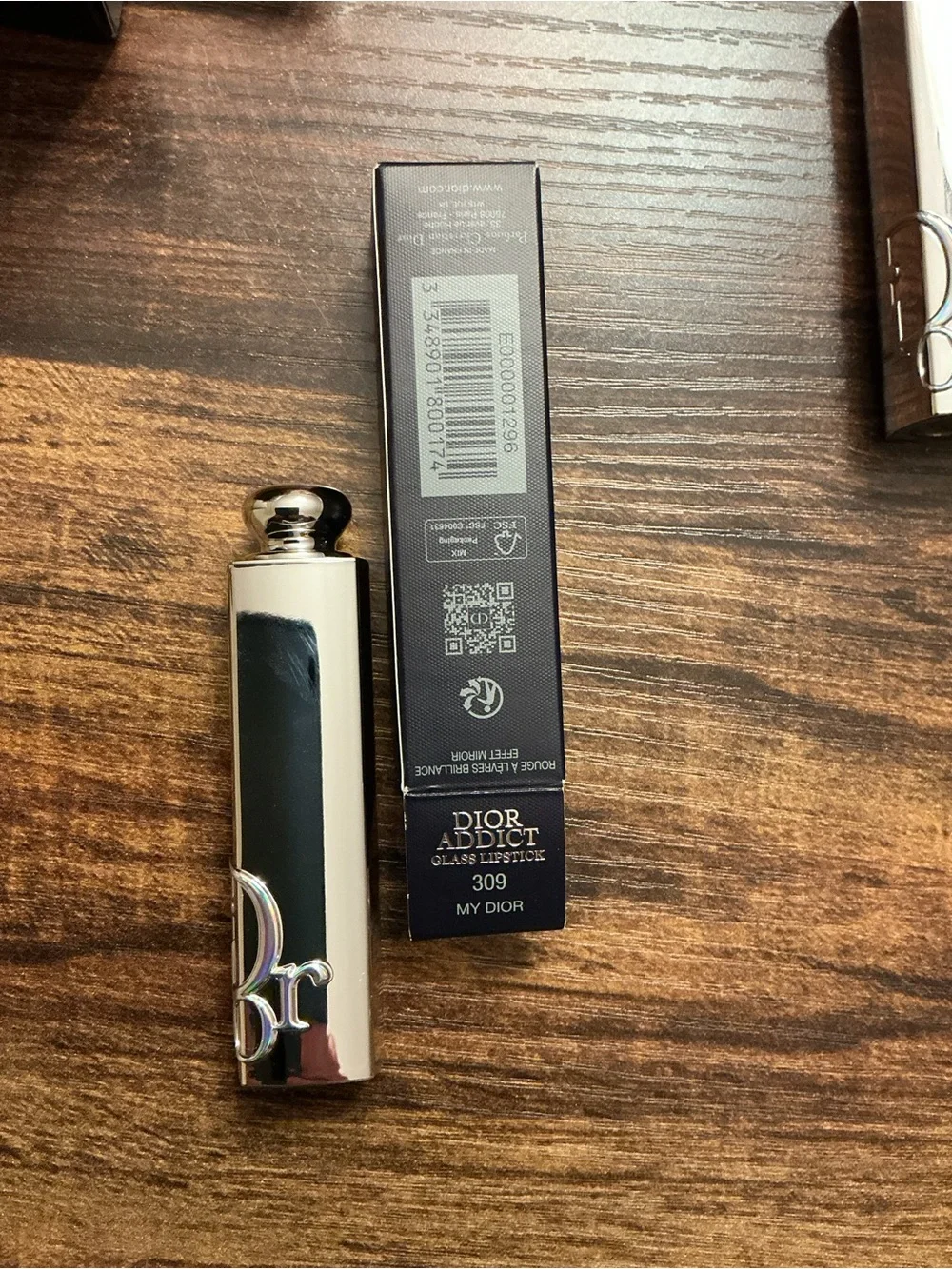 Dior Silver Glass Lipstick Case with Logo Accent